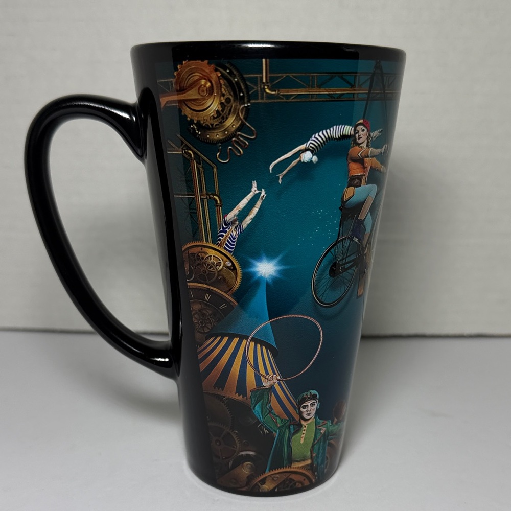 Artistic Black Mug with Circus Du Soleil